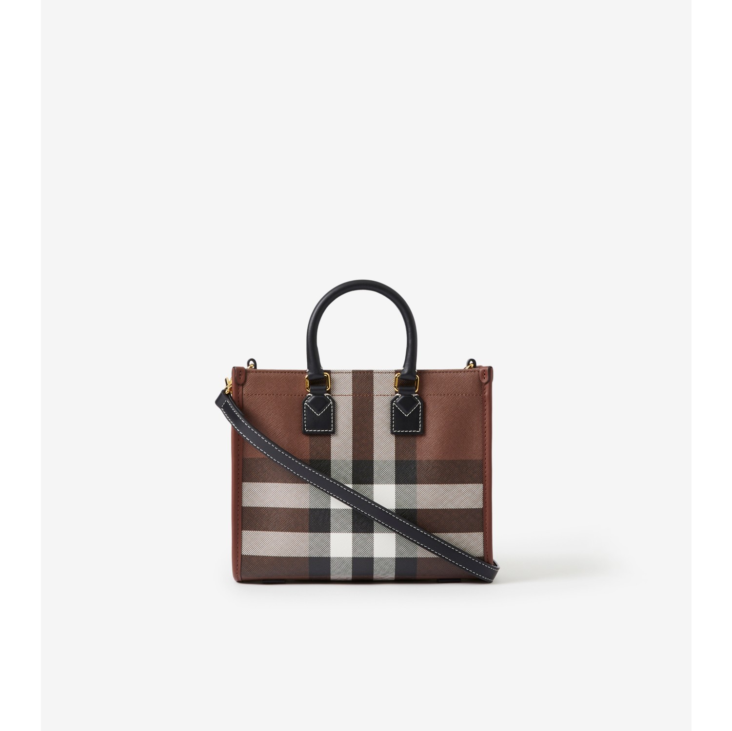 Burberry Beige/Brown Canvas And Leather Small Freya Tote Burberry