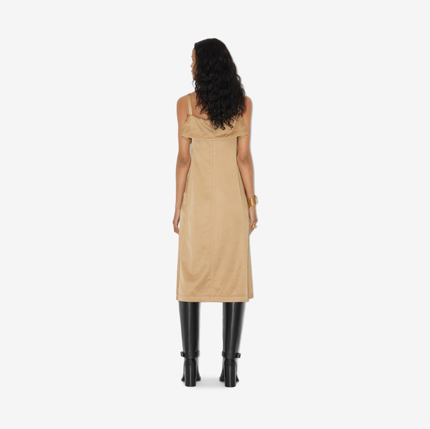 Vestido estilo trench en mezcla de viscosa y algodón (Rosa Beige Suave) - Mujer | Burberry® oficial