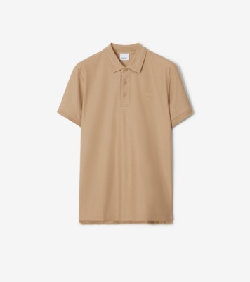 Cotton Polo Shirt in Soft fawn - Men