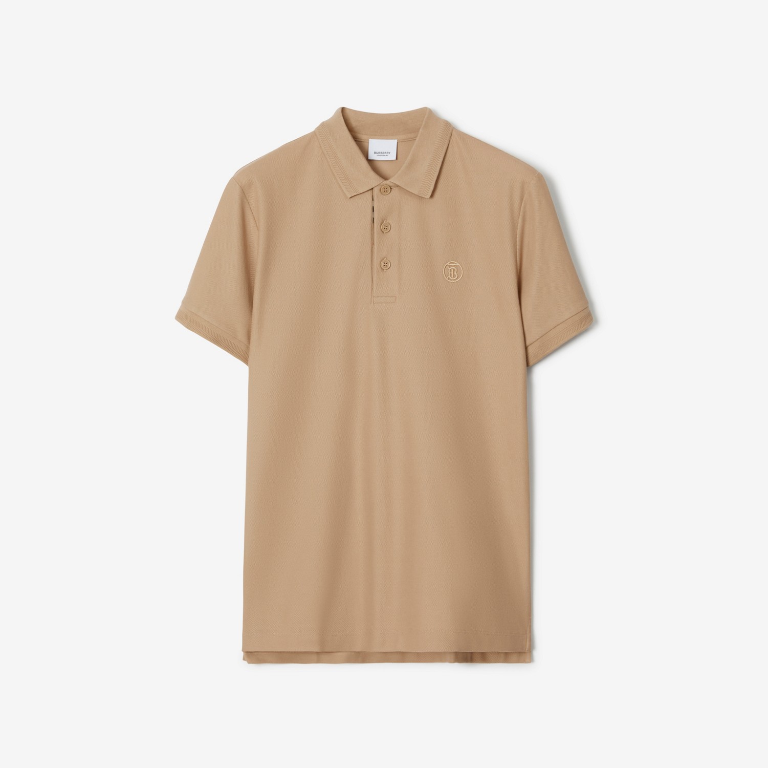 Camisa polo com monograma (Fulvo Suave) - Homens | Burberry® oficial