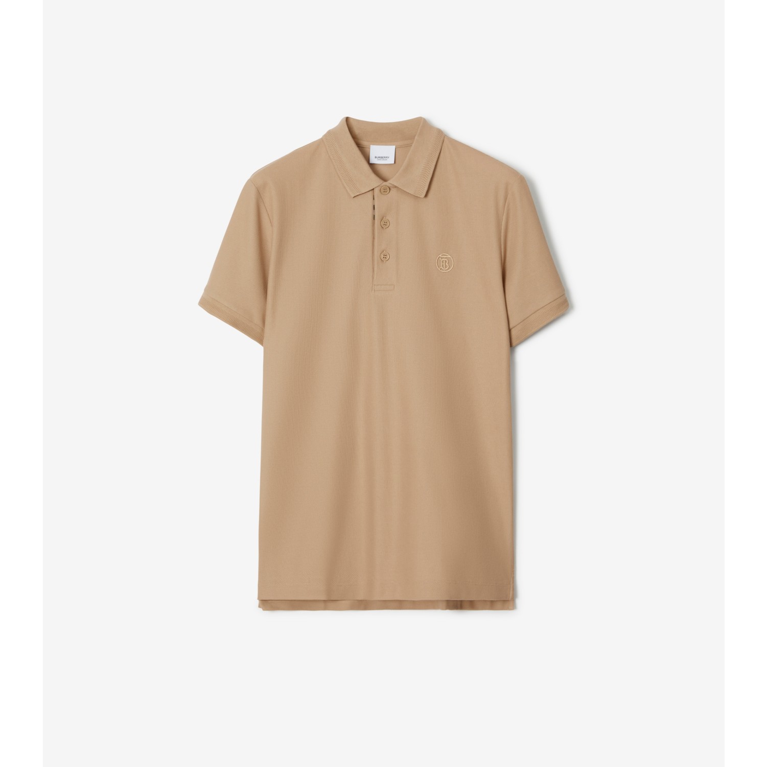 Monogram Motif Polo Shirt in Soft Fawn - Men