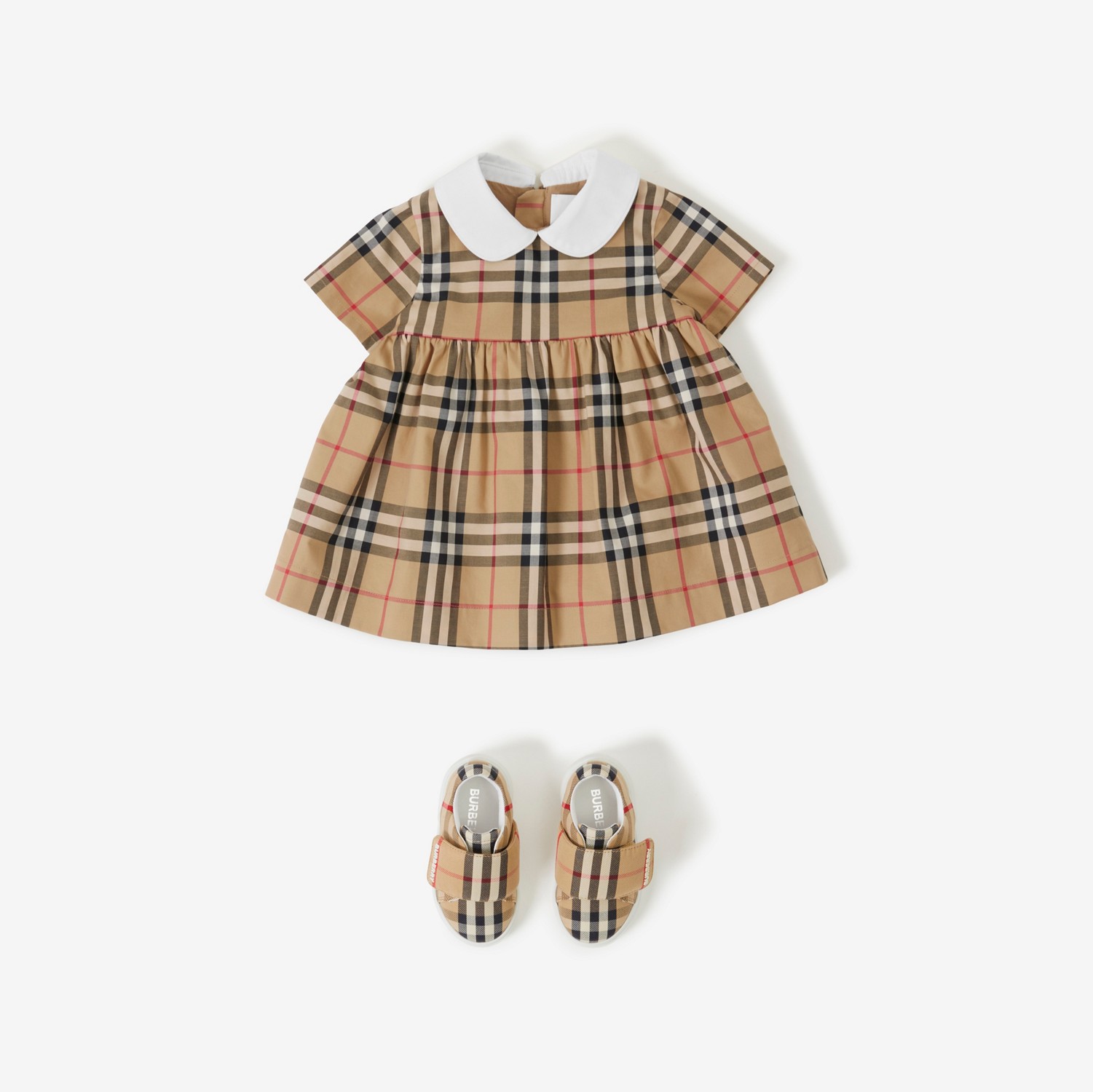 Check Stretch Cotton Dress with Bloomers