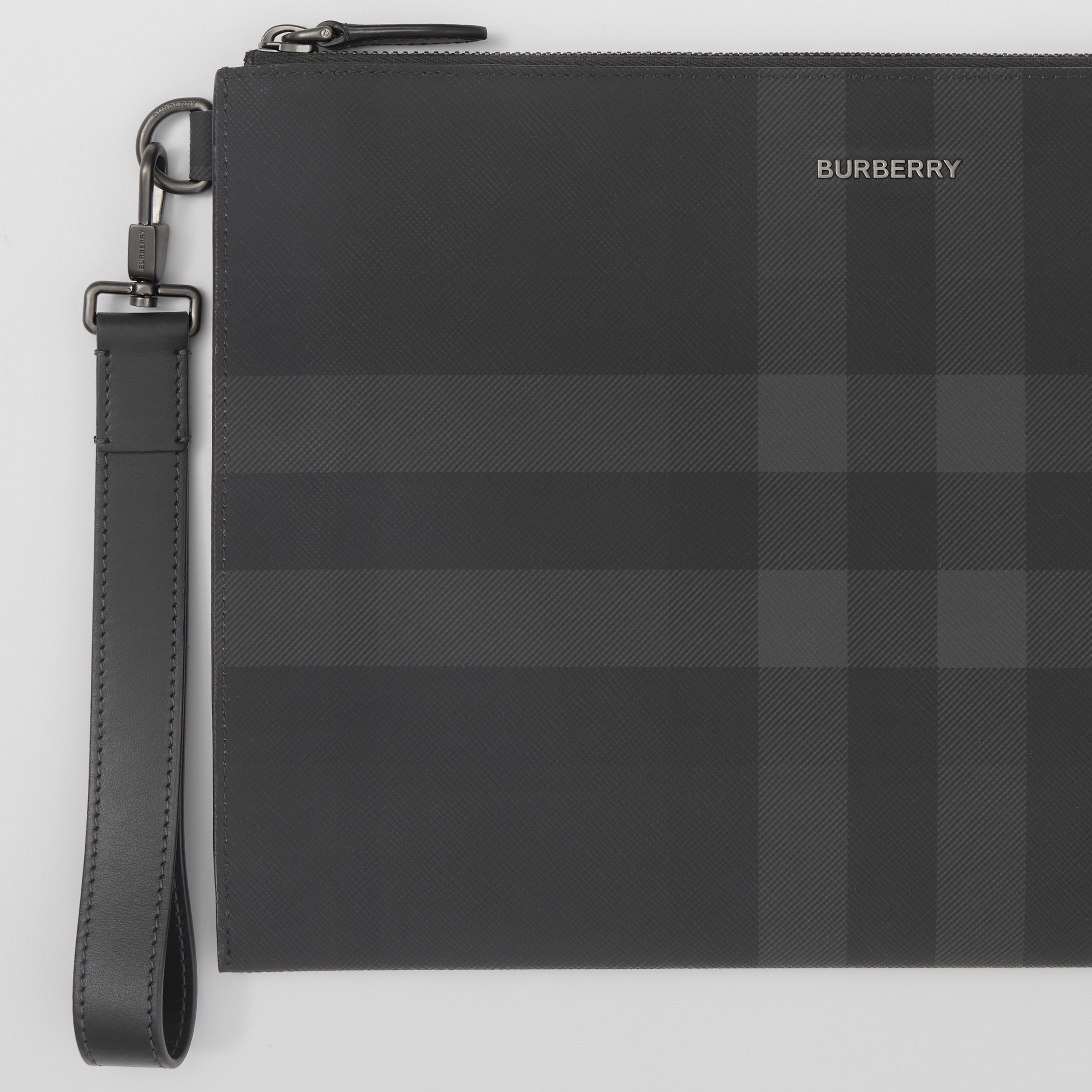 Charcoal Check Large Zip Pouch - Men | Burberry® Official - 2
