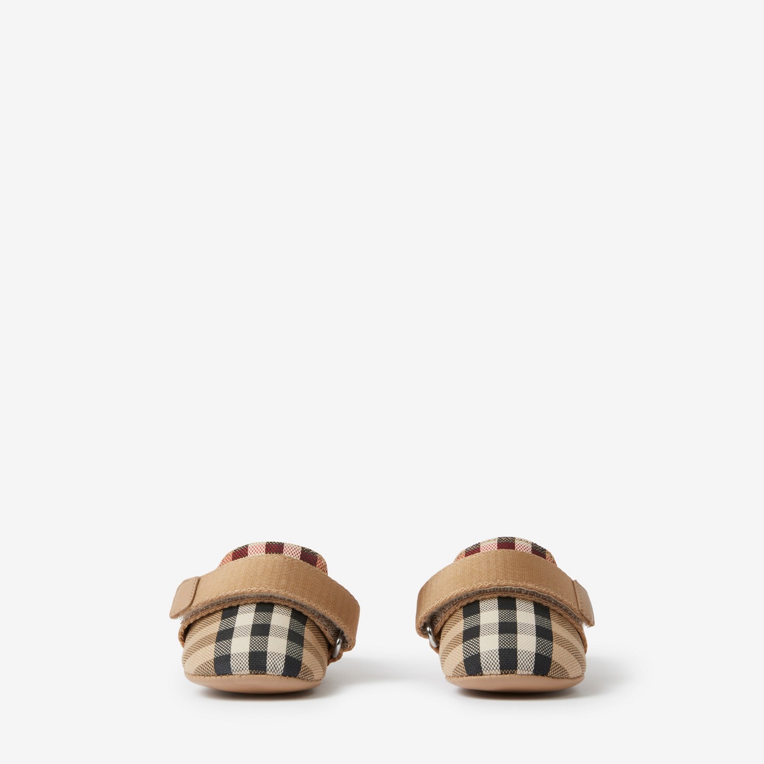 Check Cotton Blend Booties in Archive Beige - Children | Burberry® Official