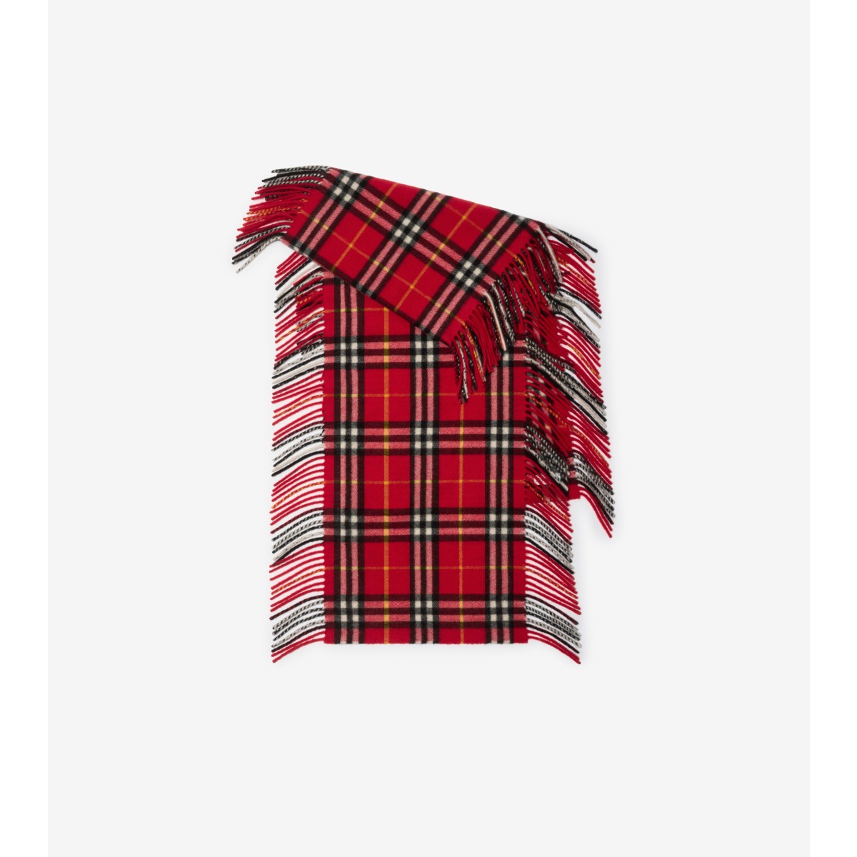 Shop Burberry Check Cashmere Happy Scarf In Currant