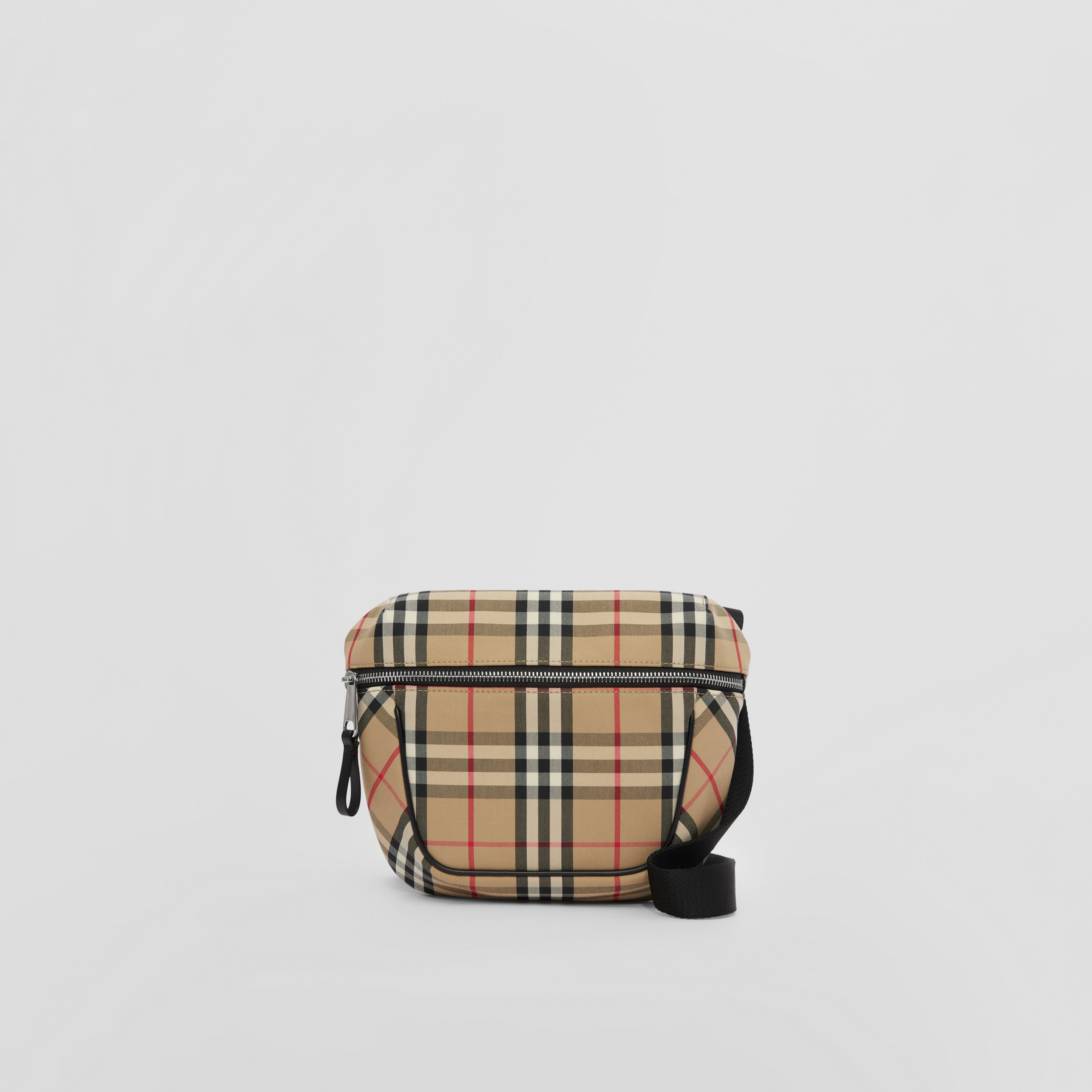 Vintage Check Bonded Cotton Archie Crossbody Bag in Archive Beige - Men | Burberry® Official - 1