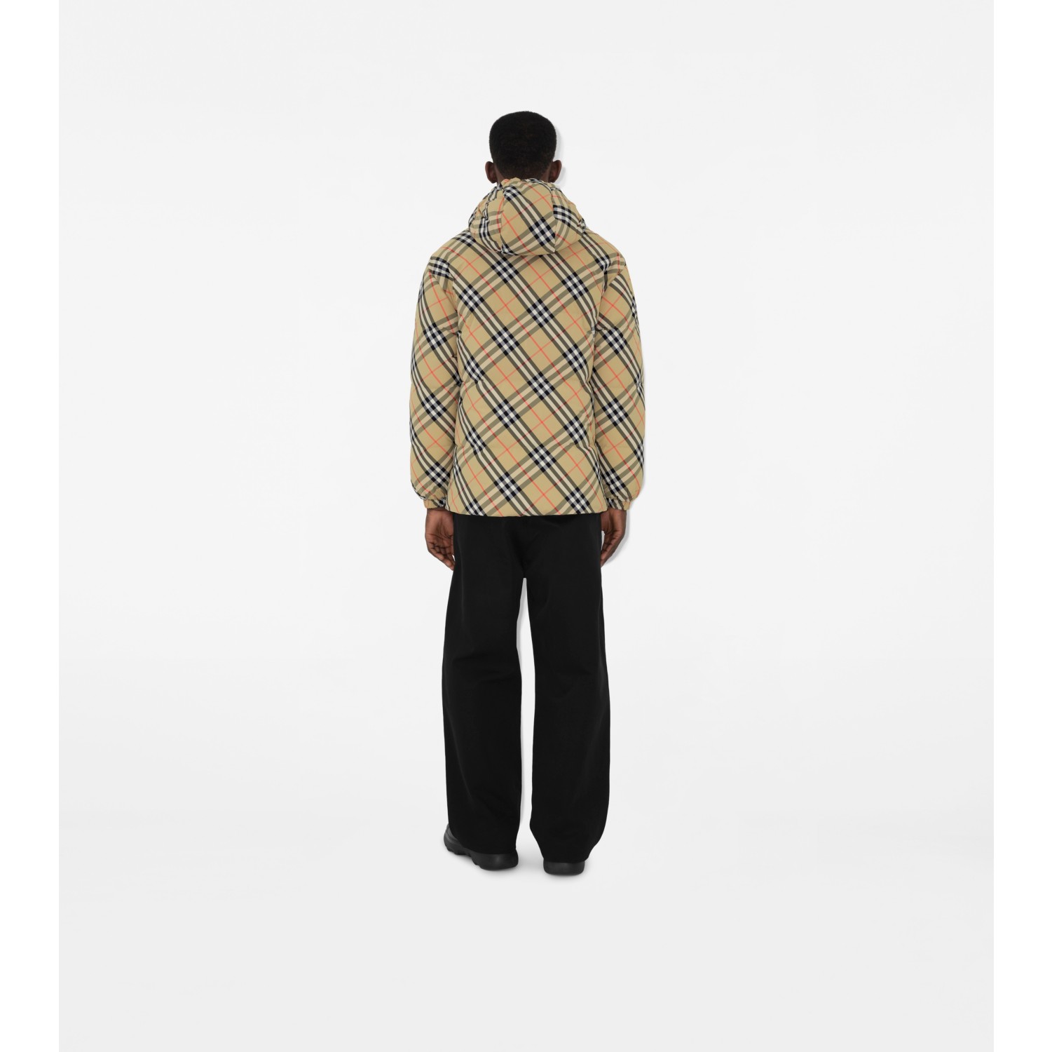 Reversible Check Nylon Puffer Jacket