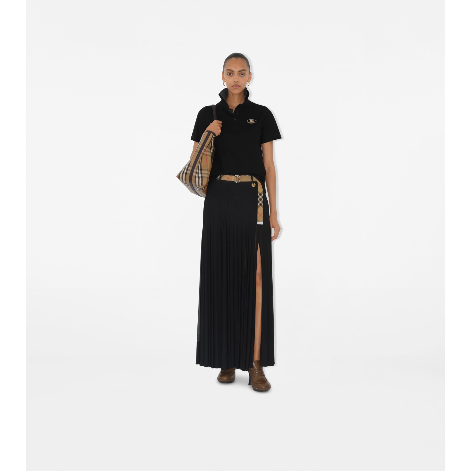 Cotton Polo Shirt in Black - Women | Burberry® Official