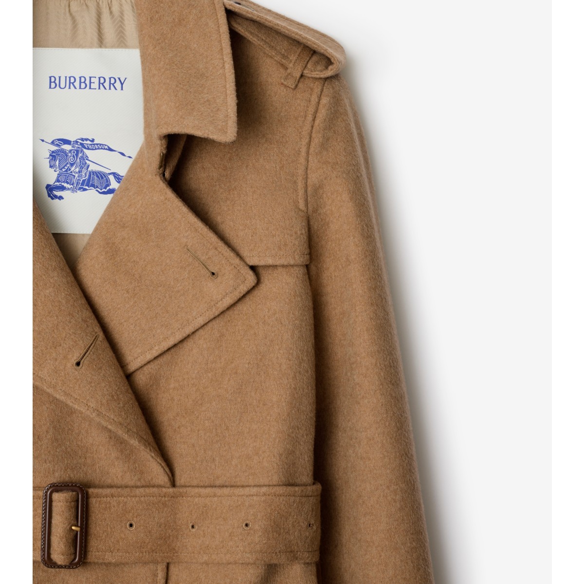  Check Long Cashmere Kensington Trench Coat