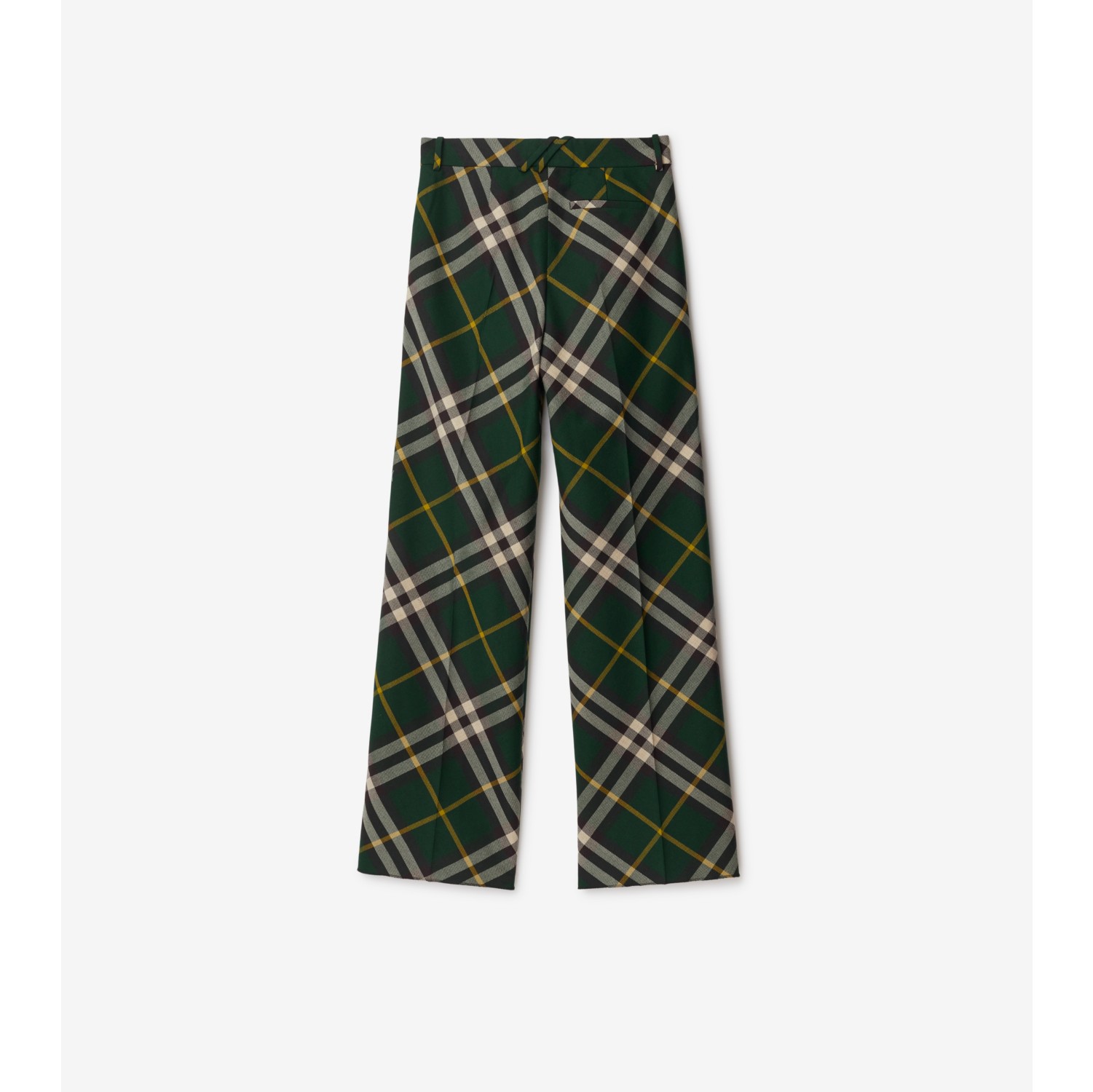 BURBERRY: Dover check wool tailored pants - Brown