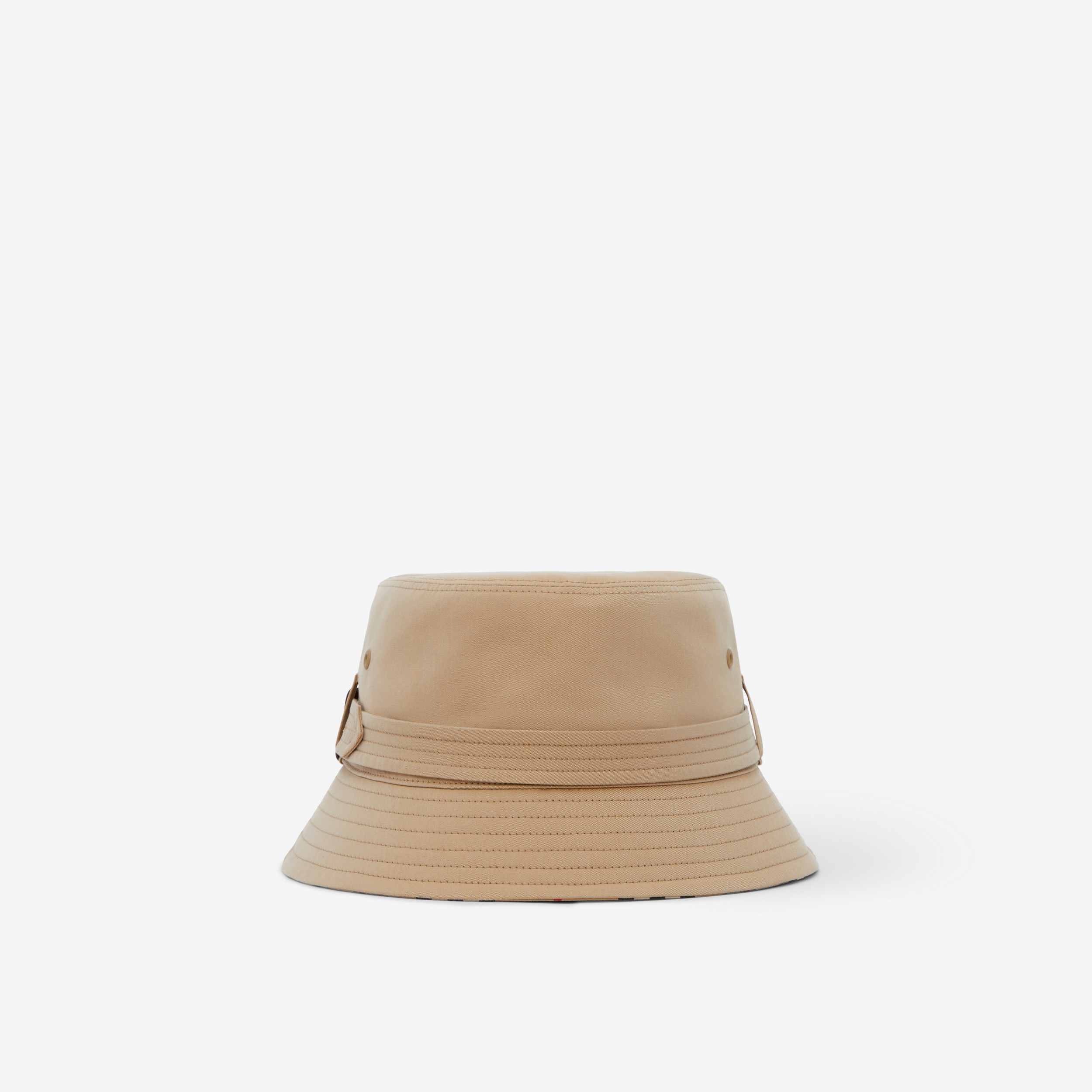 Cotton Gabardine Belted Bucket Hat in Honey Beige | Burberry® Official - 3