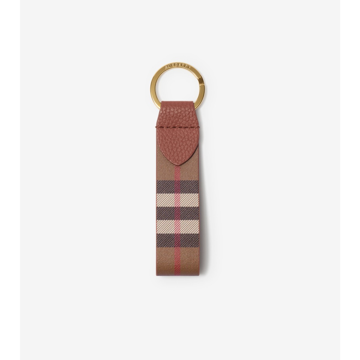 Check Leather Key Fob