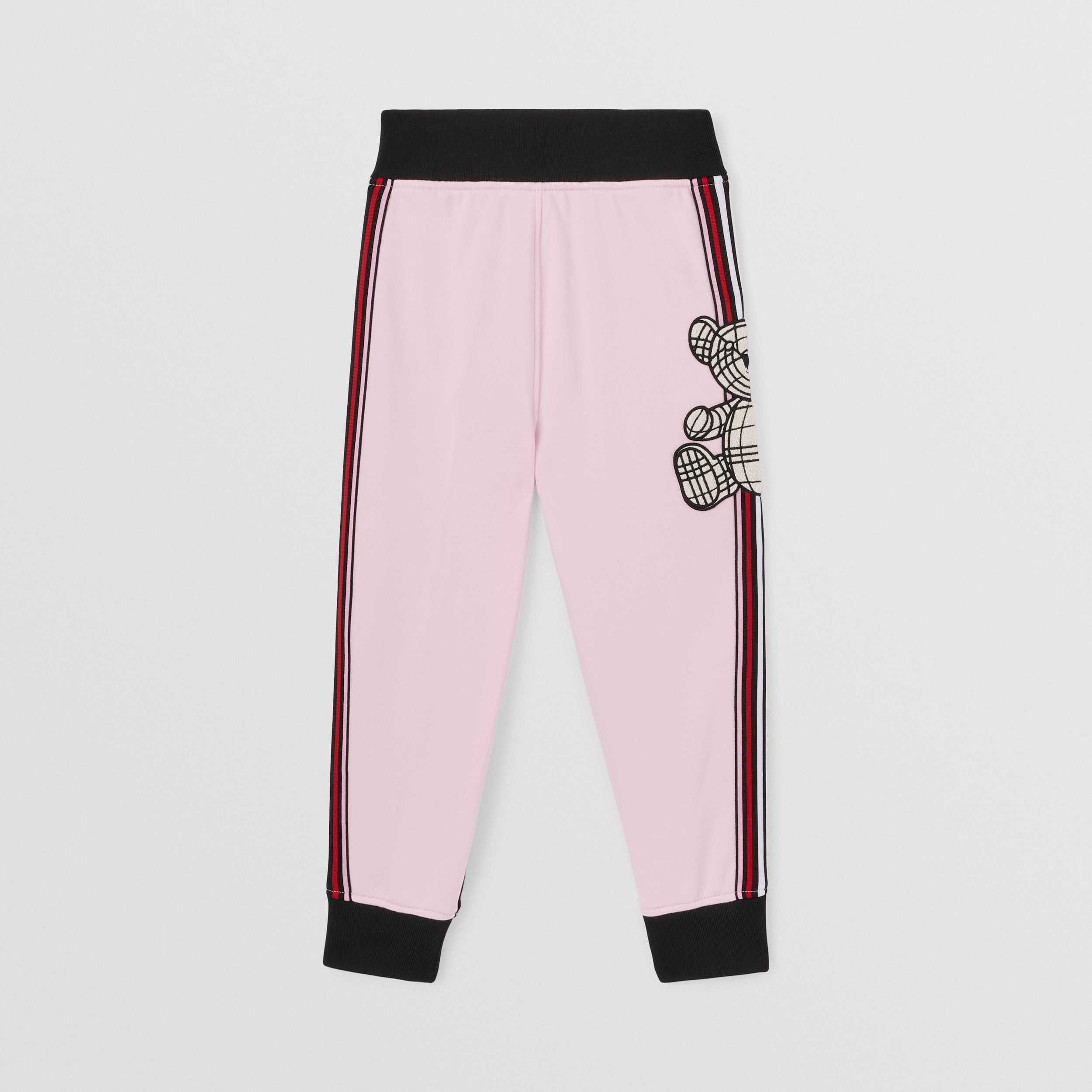 Thomas Bear Appliqué Cotton Jogging Pants in Pale Candy Pink | Burberry® Official - 1