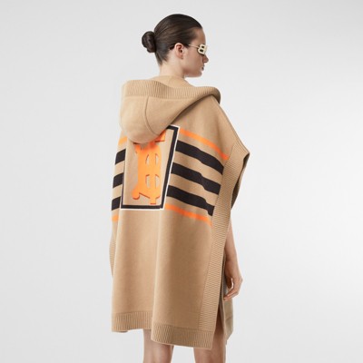 burberry motif intarsia wool cashmere blend sweater
