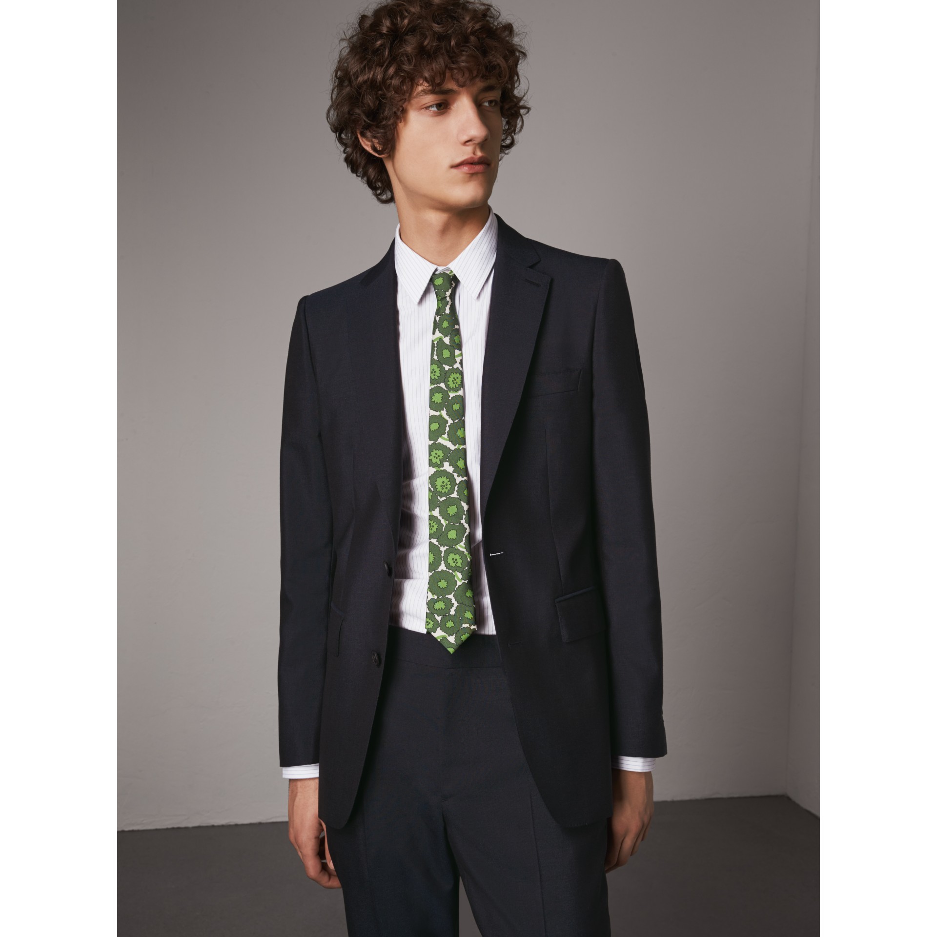 Slim Fit Mohair Suit in Navy - Men | Burberry United States