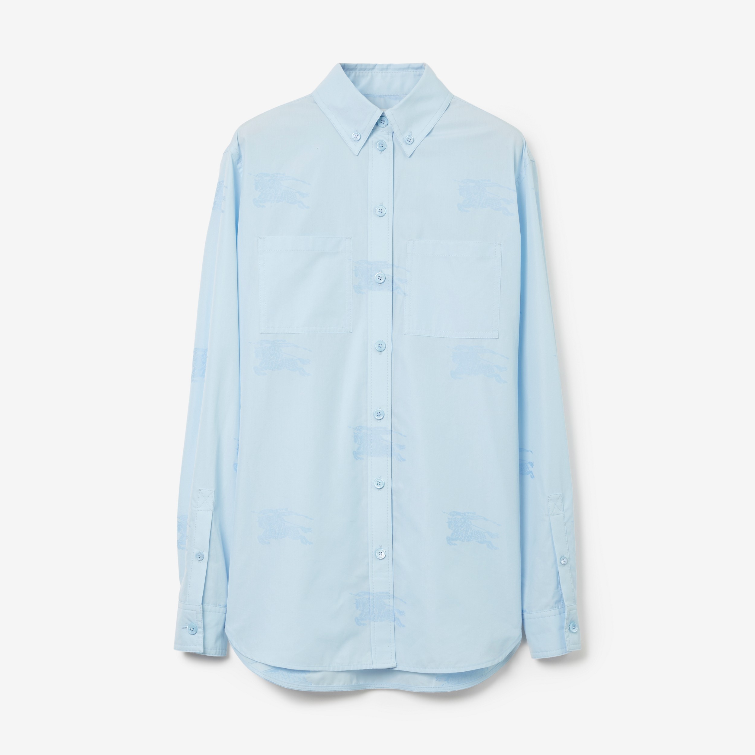 EKD Cotton Oversized Shirt in Pale Blue - Women | Burberry® Official - 1