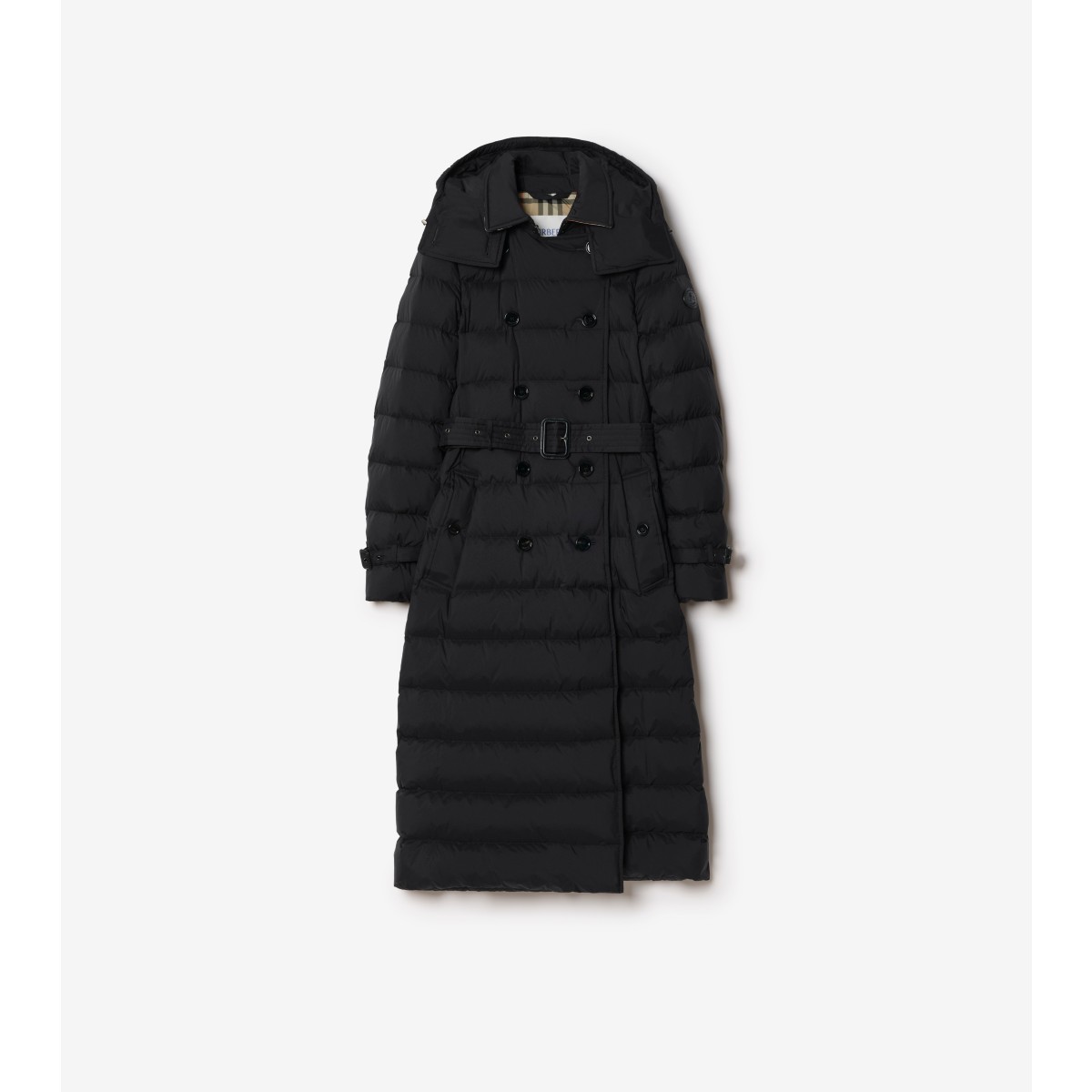  Check Long Nylon Audley Puffer Coat