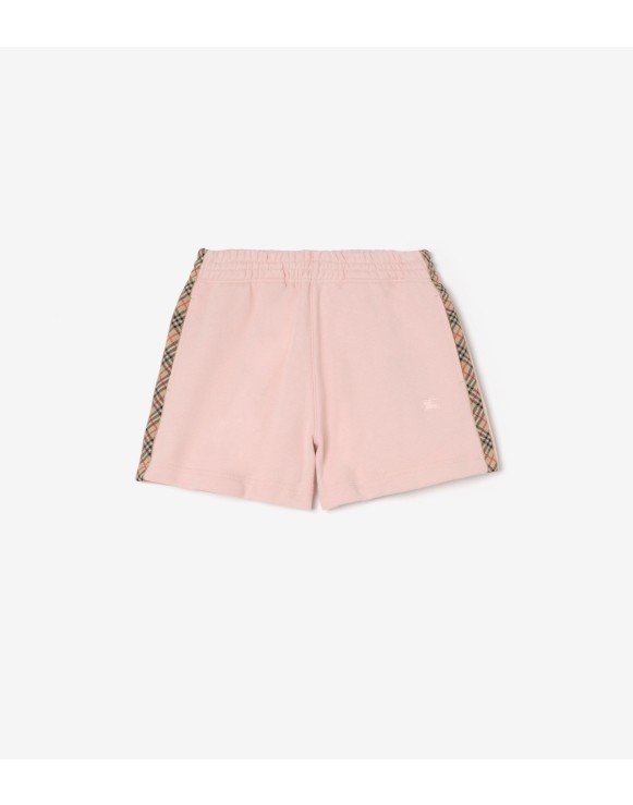 Check Trim Cotton Shorts