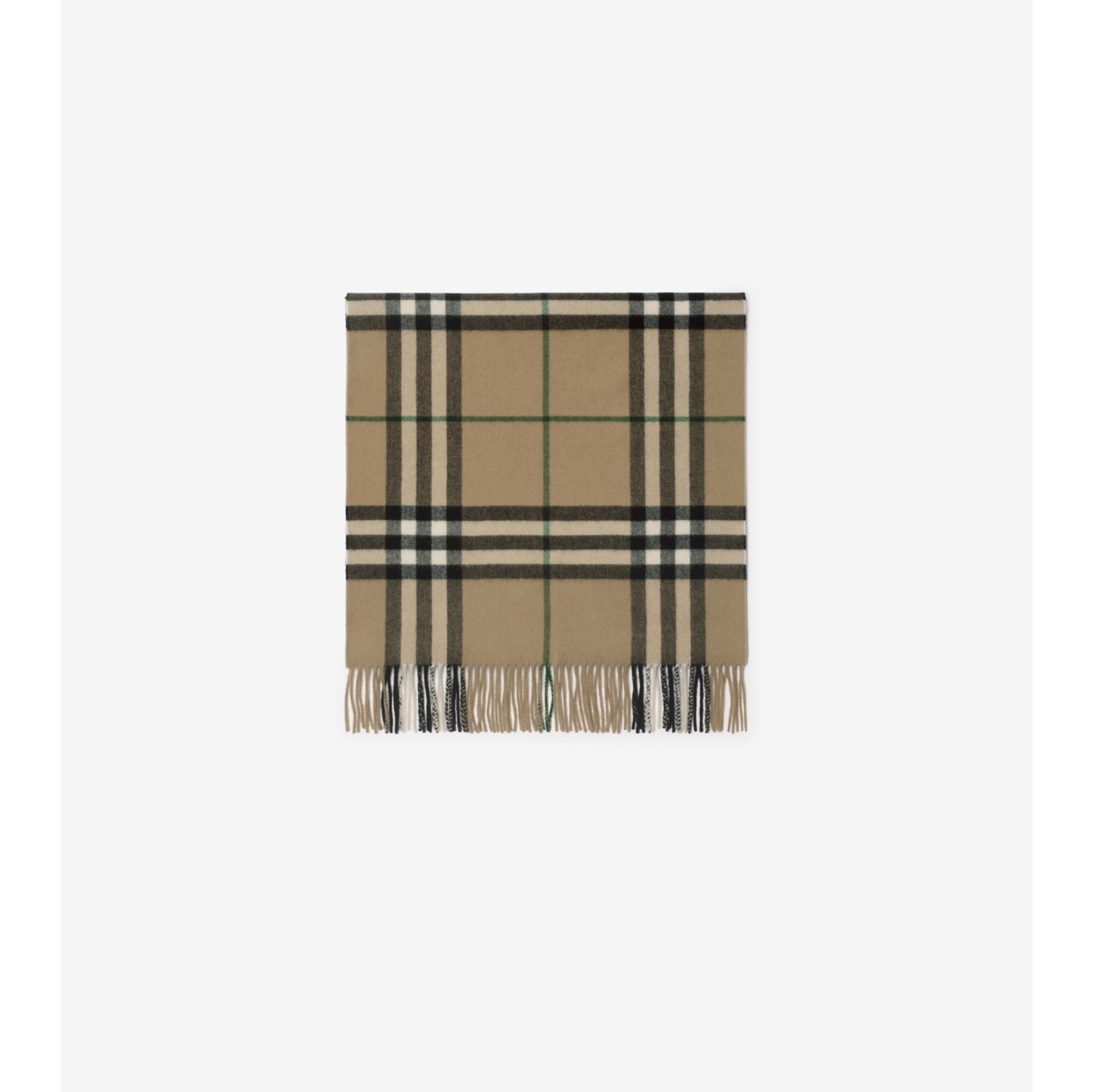 Wide Check Cashmere Scarf