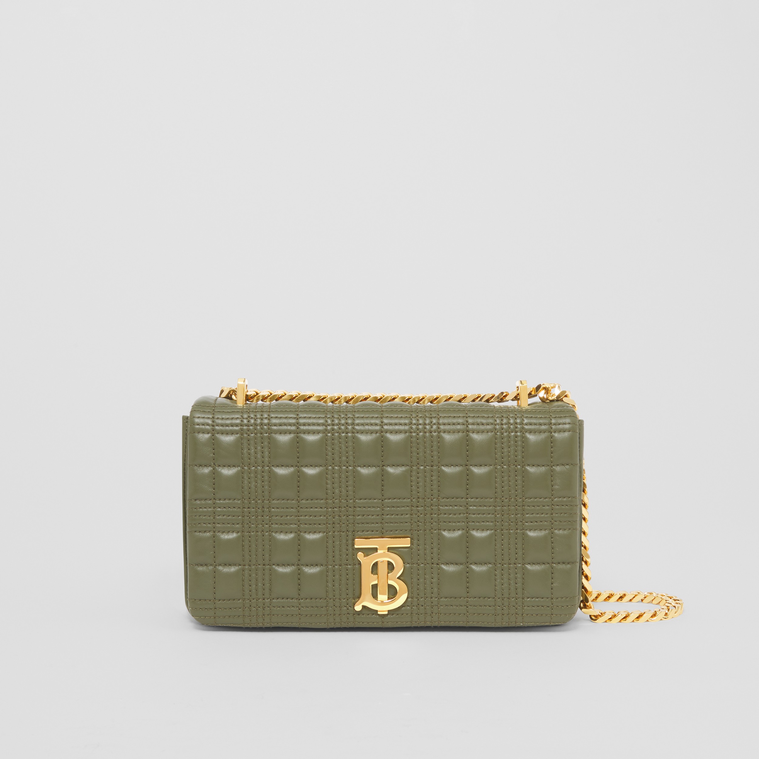 Bolsa Lola acolchoada em couro de cordeiro - Pequena (Verde Samambaia Escuro) - Mulheres | Burberry® oficial - 1