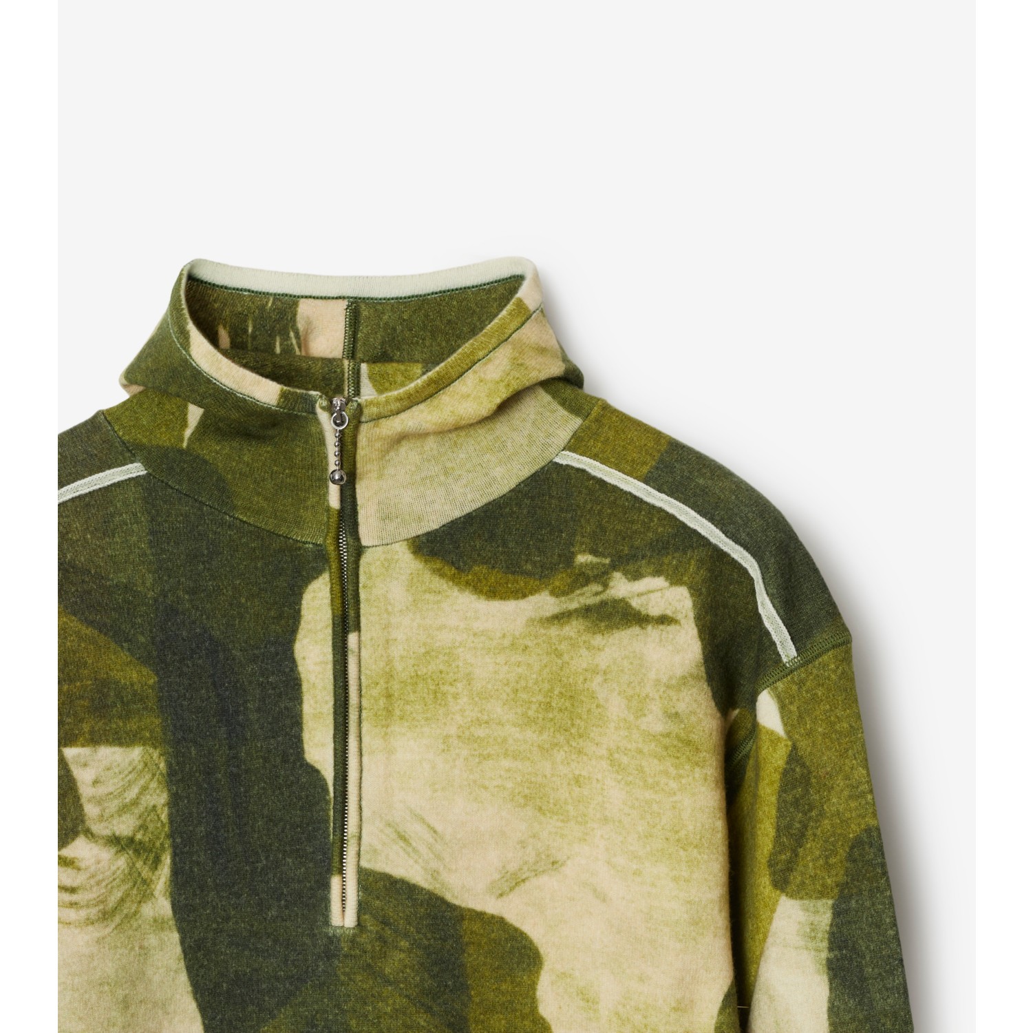 Wool Half-zip Hoodie in Vine - Men