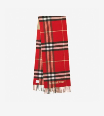 Burberry contrast-check cashmere scarf - Brown