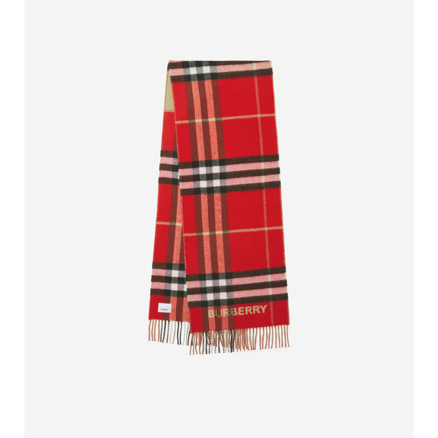 Burberry Cashmere Check Scarf Red