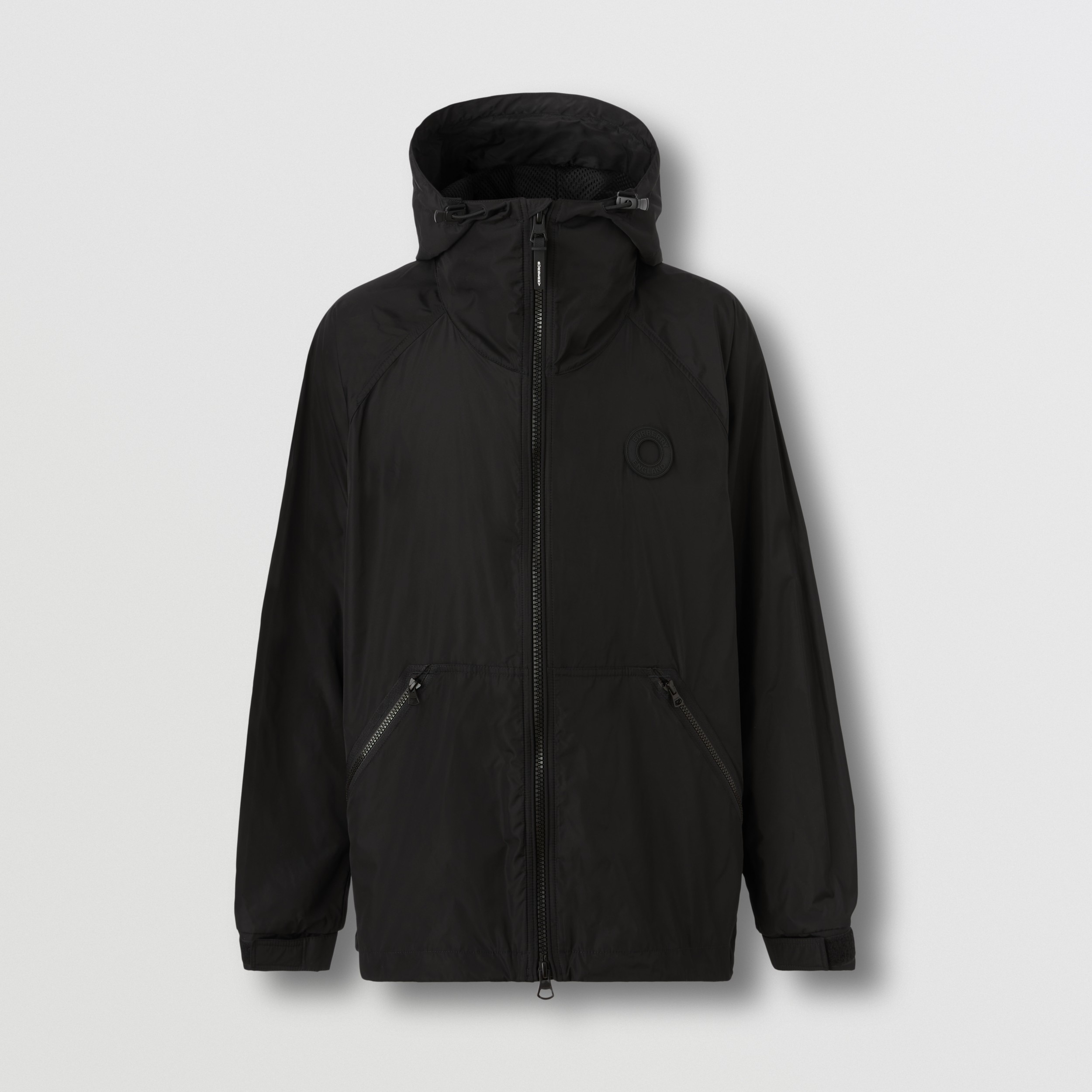 Logo Graphic Packaway Nylon Hooded Jacket in Black - Men | Burberry® Official - 4