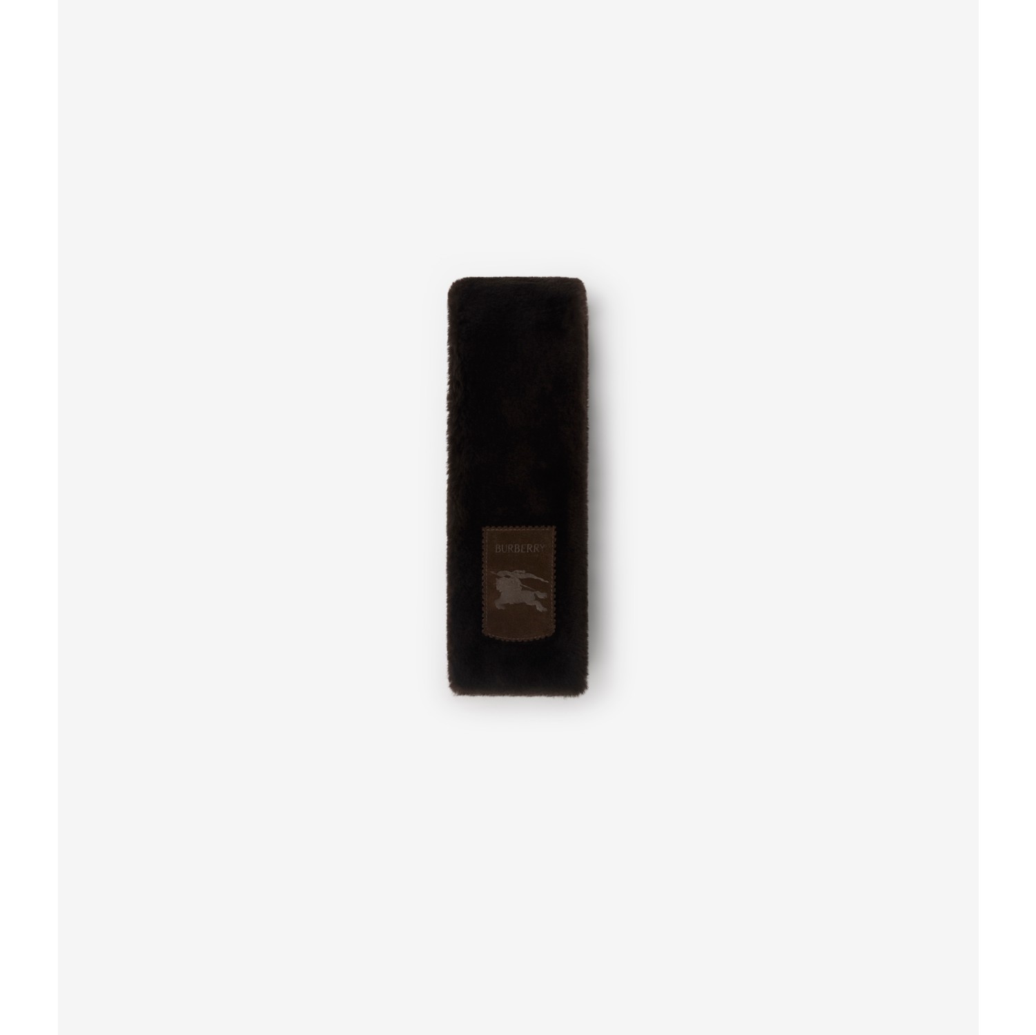 Narrow Label Shearling Scarf