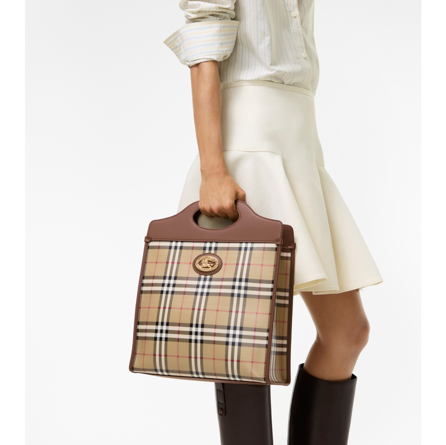 Small Pocket Bag in Archive beige - Women, Cotton | Burberry® Official