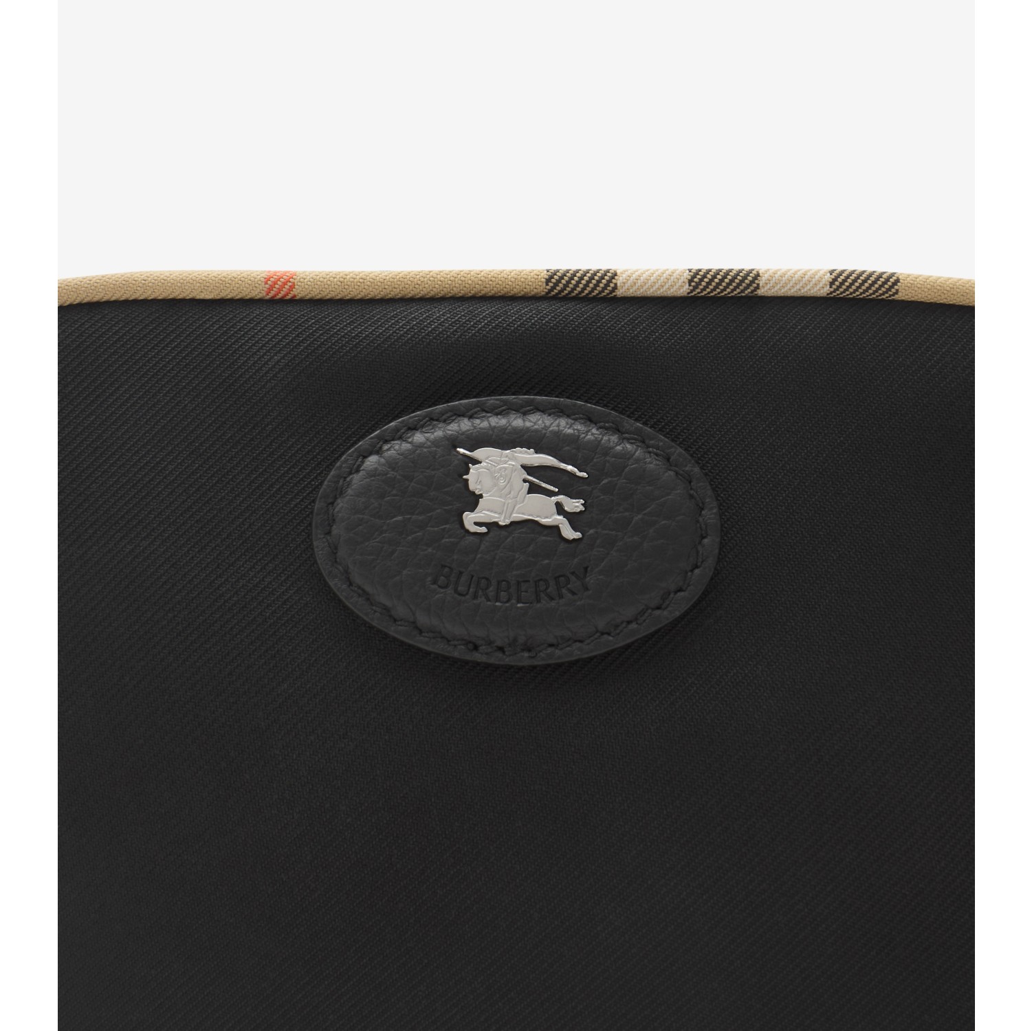 Small Check Piping Pouch in Black - Men, Technical | Burberry® Official