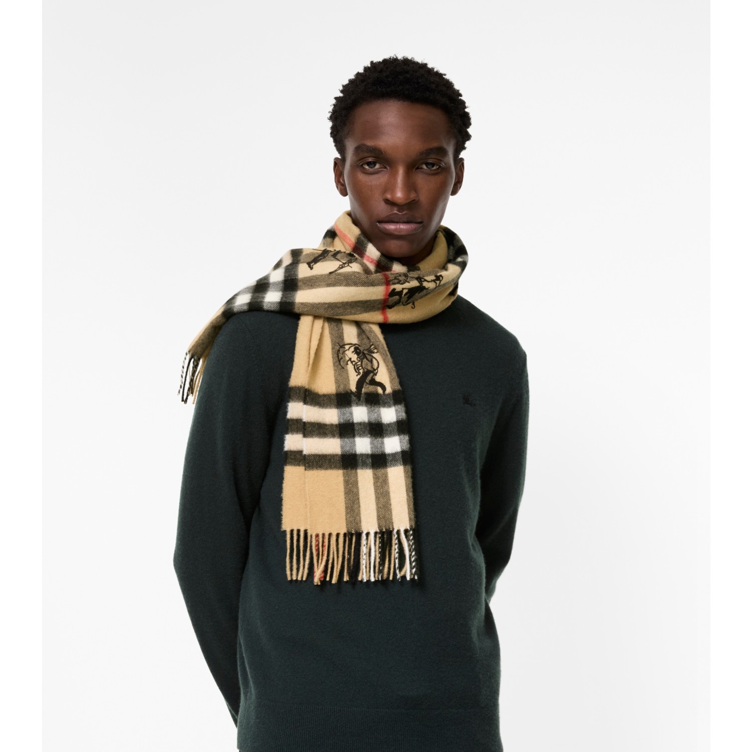 チェックメイト カシミアスカーフ (アーカイブベージュ) | Burberry