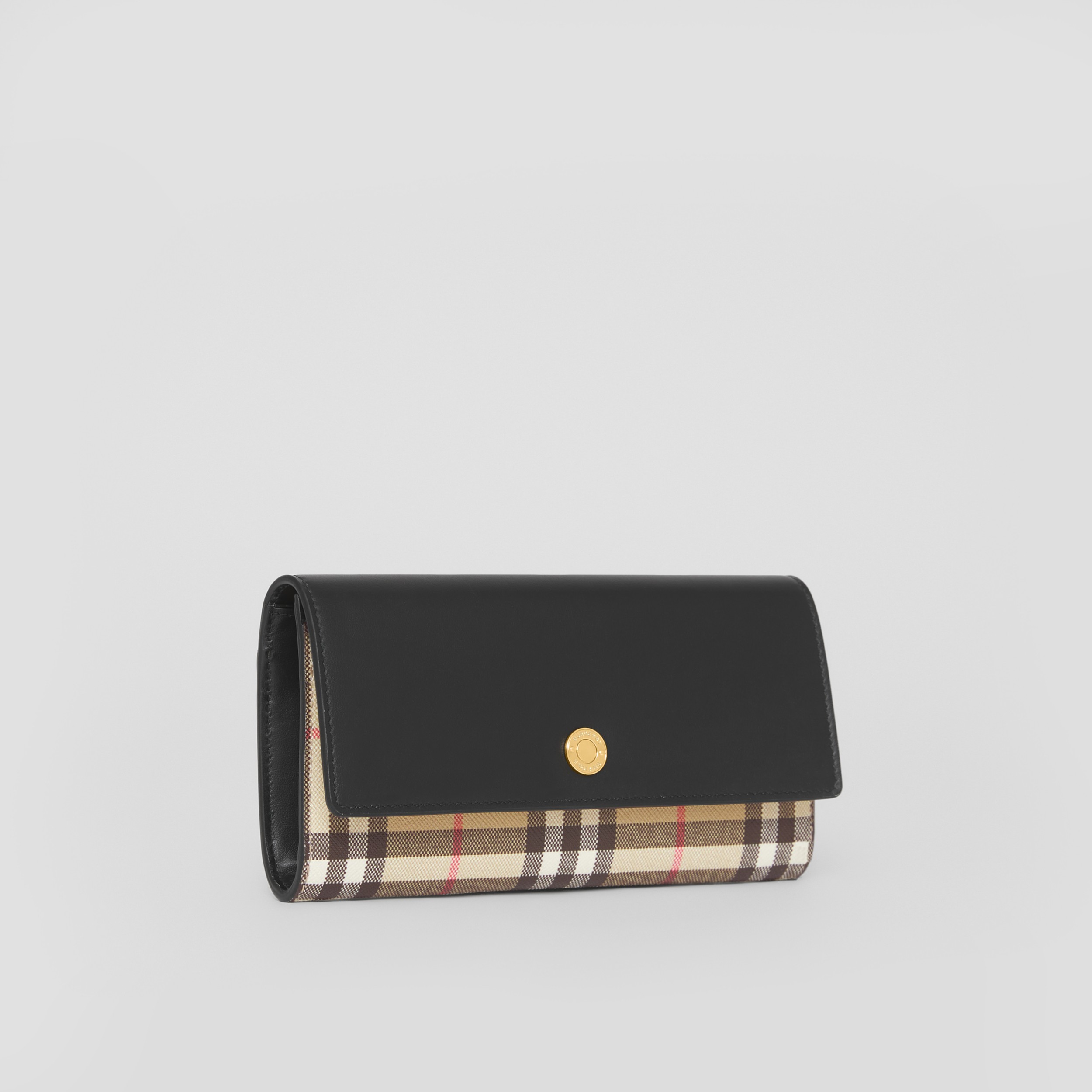 Vintage Check and Leather Continental Wallet in Beige/black - Women |  Burberry® Official