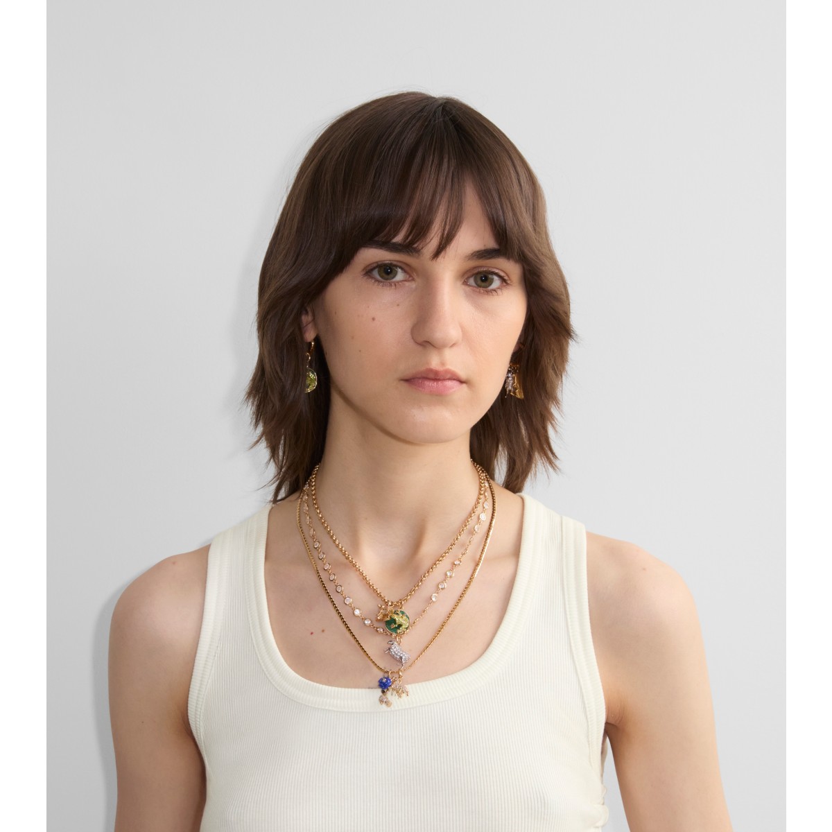  Charm Triple Layer Necklace​