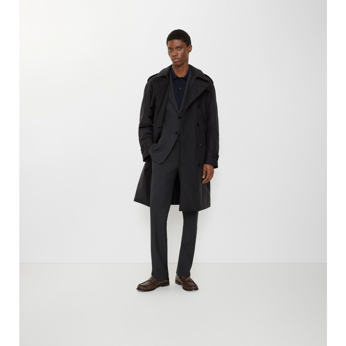  Long Cotton Nylon Padded Trench Coat