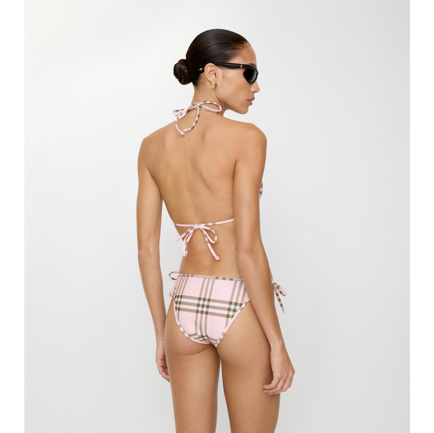 Check Bikini Briefs in Mallow pink - Women, Nylon | Burberry® Official