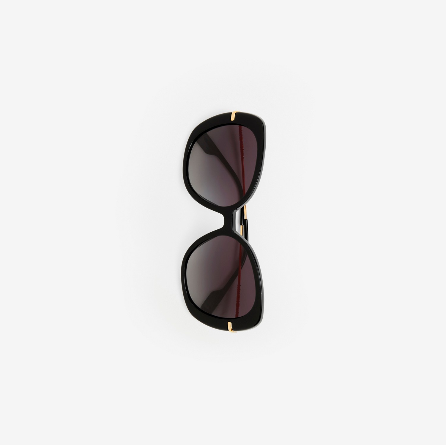 Óculos de sol com armação quadrada e detalhe de listras icônicas (Preto) - Mulheres | Burberry® oficial