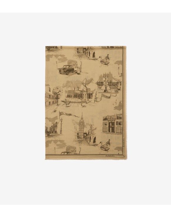 London Landmarks Wool Silk Scarf