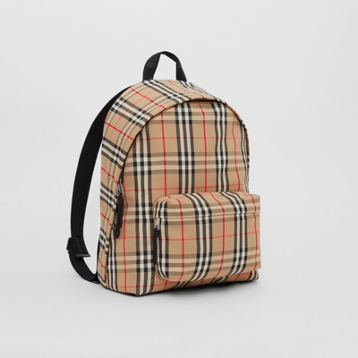 Vintage Check Nylon Backpack in Archive Beige | Burberry® Official
