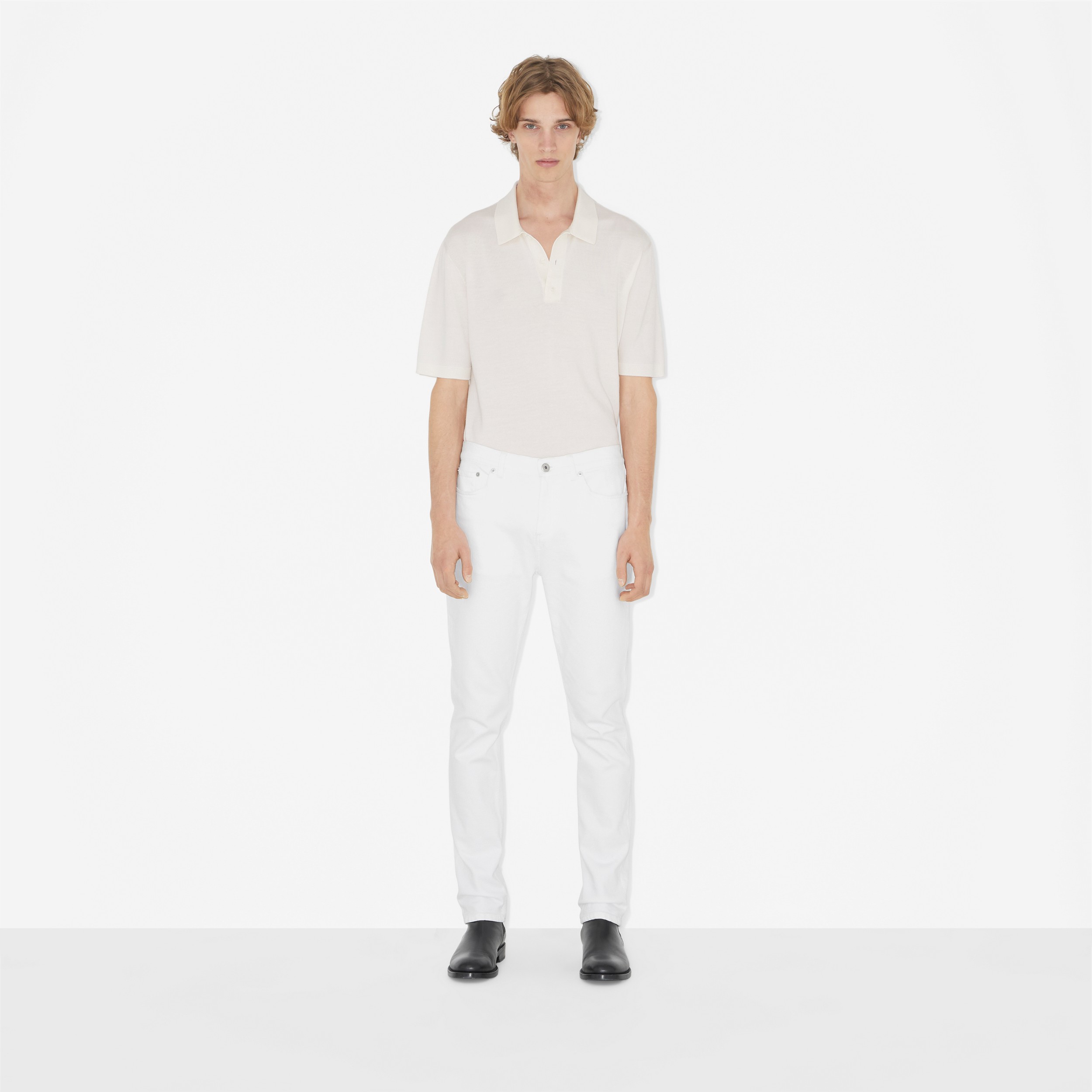ウールシルク ポロシャツ (ナチュラルホワイト) - メンズ | Burberry®公式サイト - 2