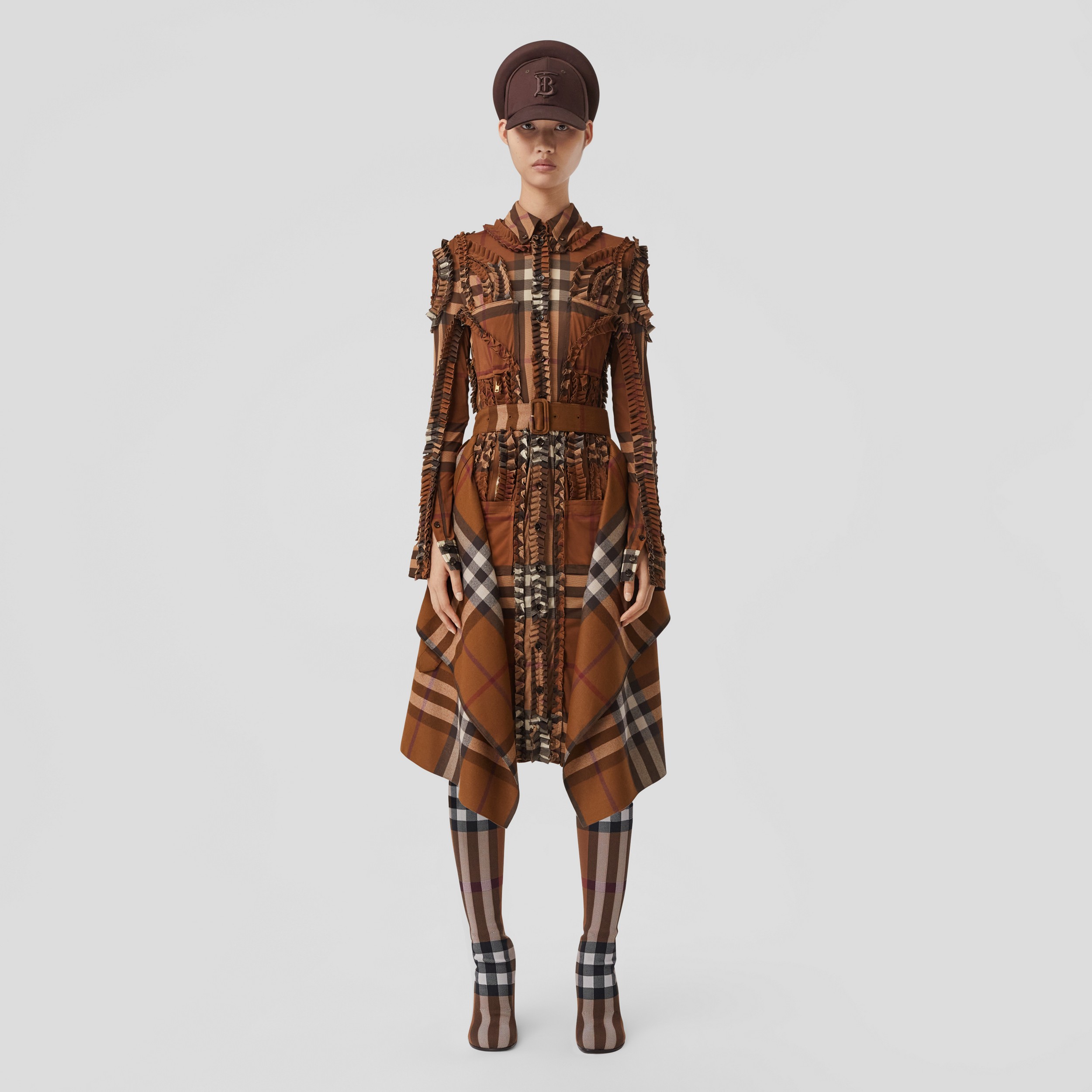 亚洲版型格纹羊毛苏格兰半裙 (深桦木棕) | Burberry® 博柏利官网 - 1