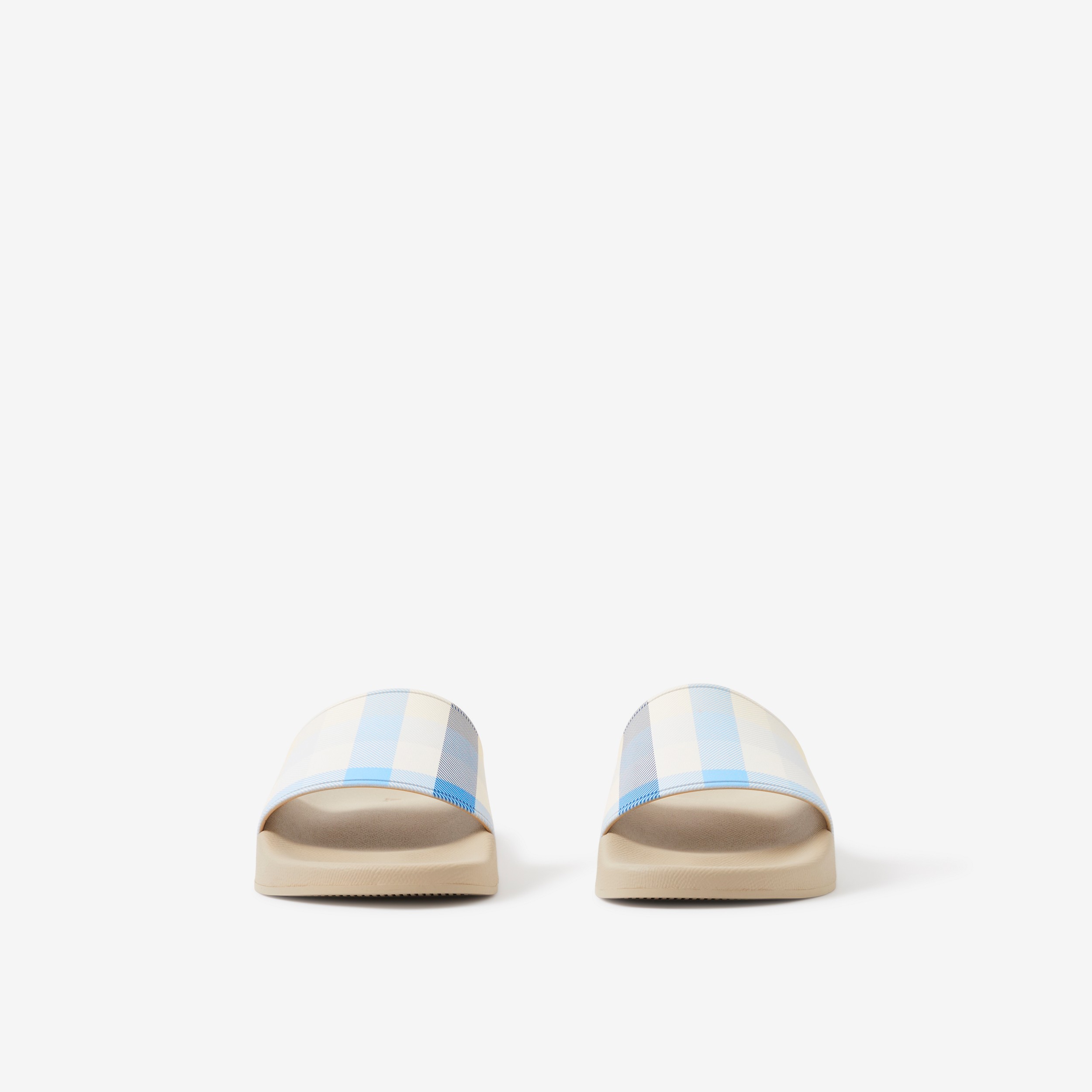 Check Print Slides in Soft Blue - Women | Burberry® Official - 2