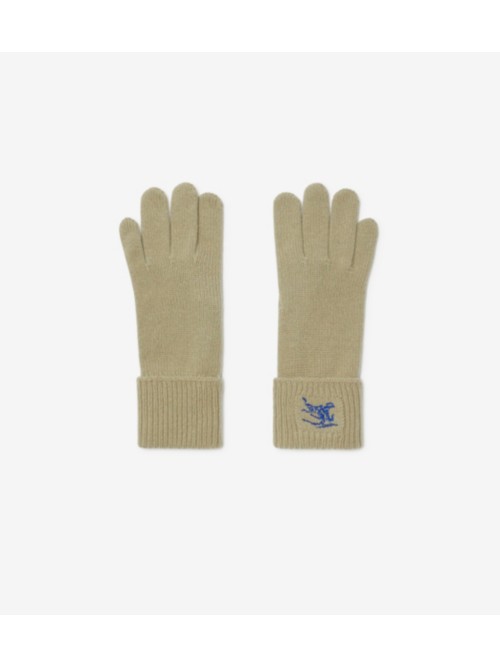 Shop Burberry Cashmere Blend Gloves In Hunter