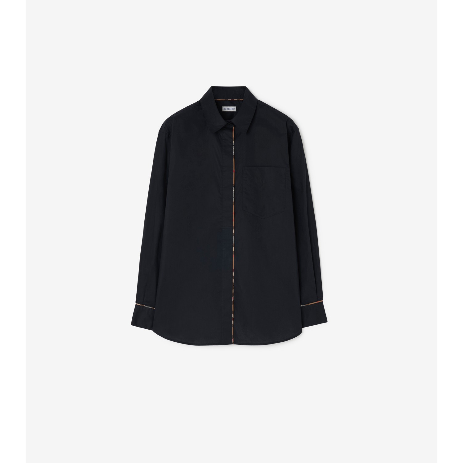 Relaxed Fit Check Piping Cotton Shirt