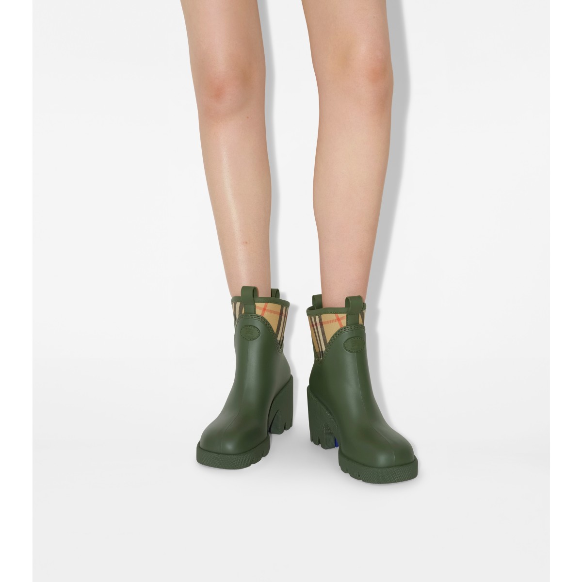  Check Rubber Marsh Stamp Heeled Low Boots​