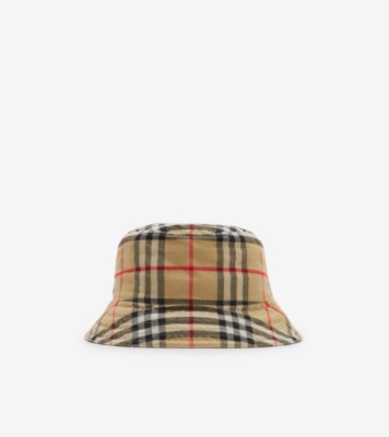 チェック コットン バケットハット (アーカイブベージュ) - メンズ | Burberry®公式サイト