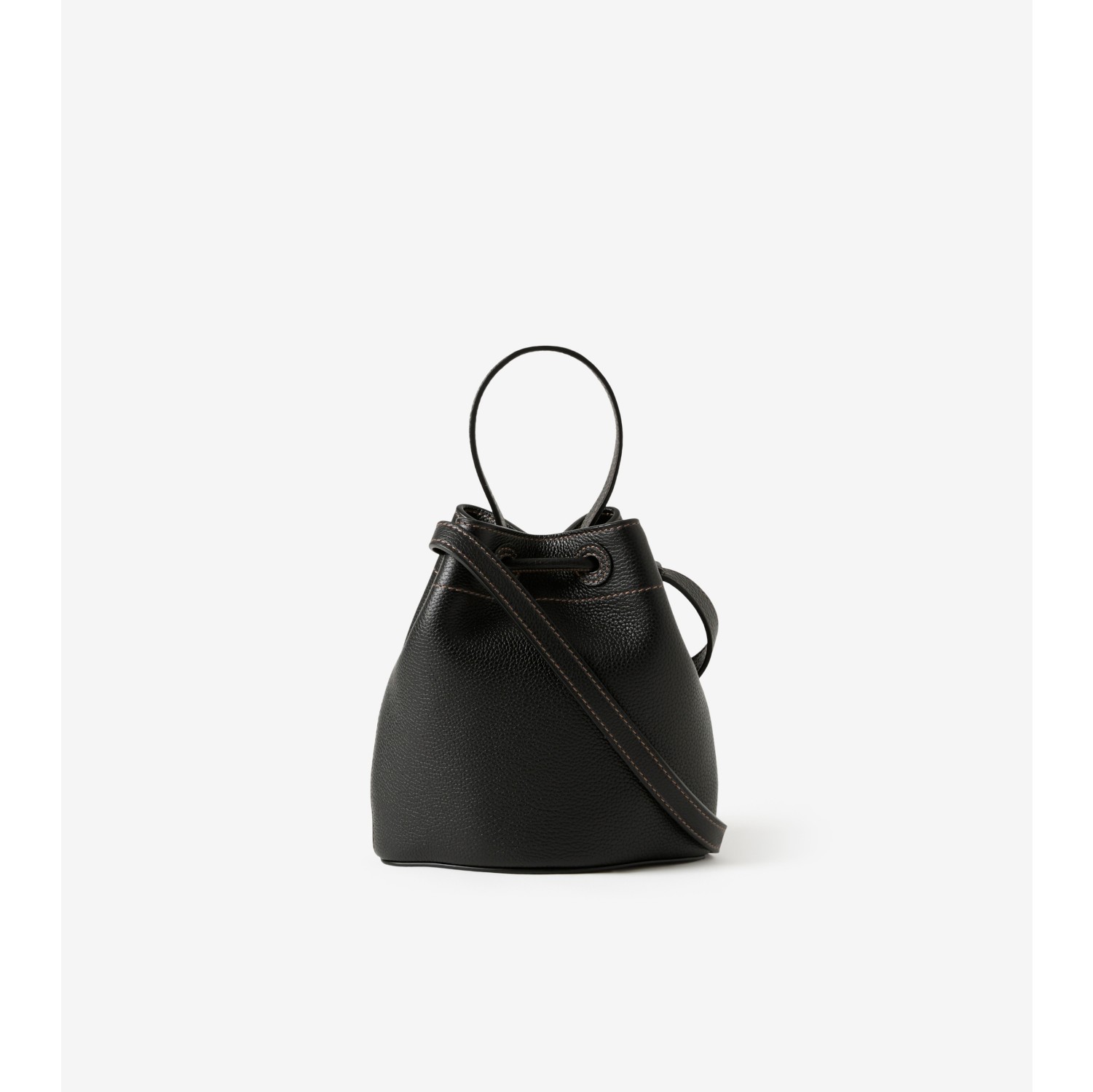 Burberry Grainy Leather Bucket Bag in Black