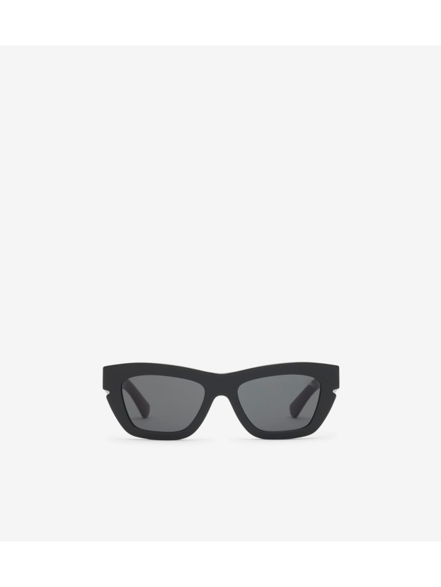Check Square Sunglasses in Black/beige - Women | Burberry® Official
