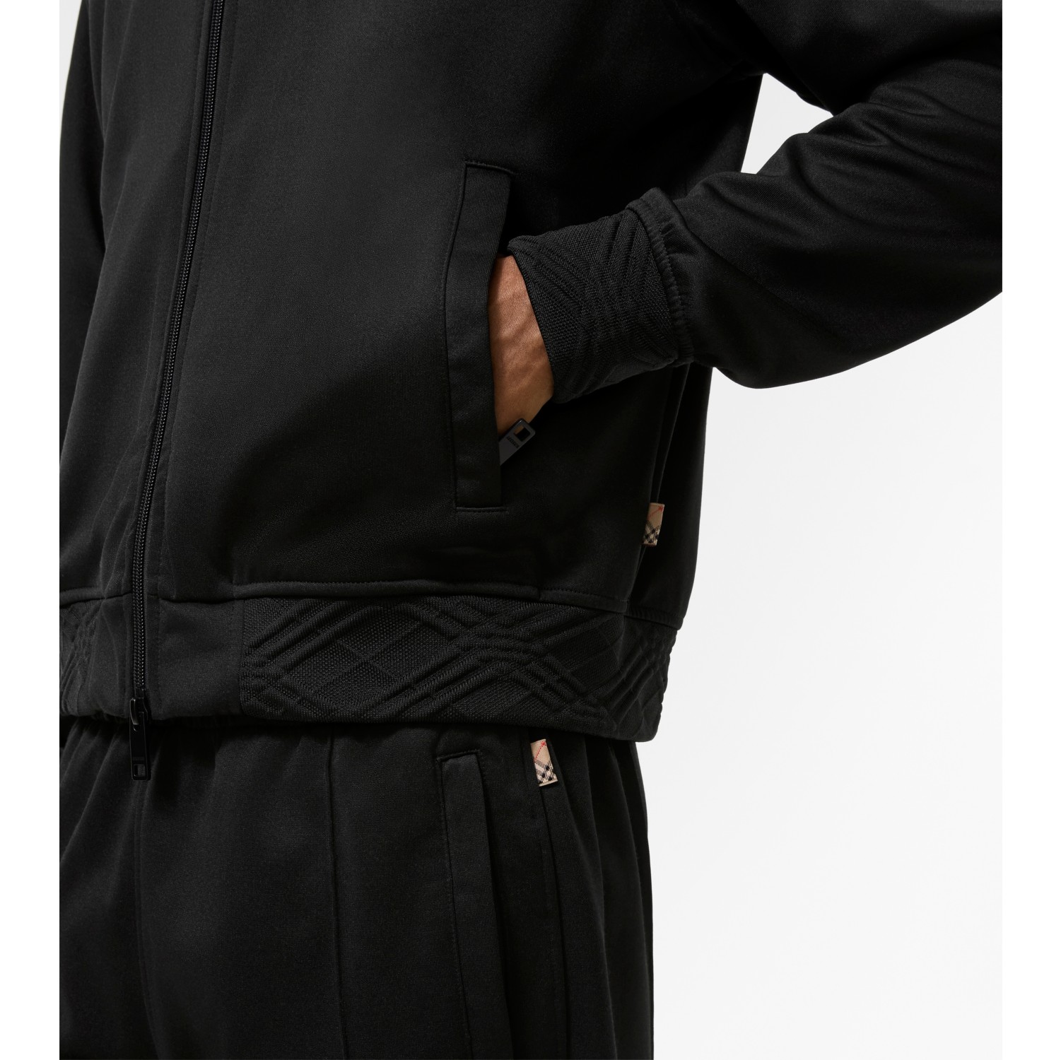 Cotton Blend Track Jacket in Black - Men | Burberry® Official