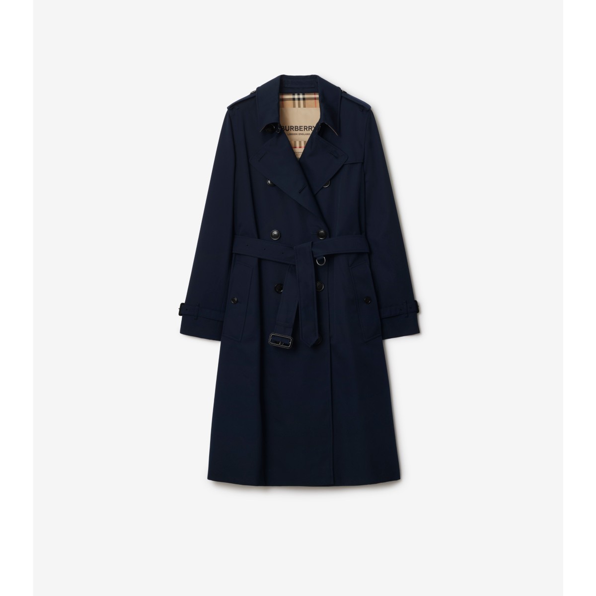  Check Long Kensington Heritage Trench Coat